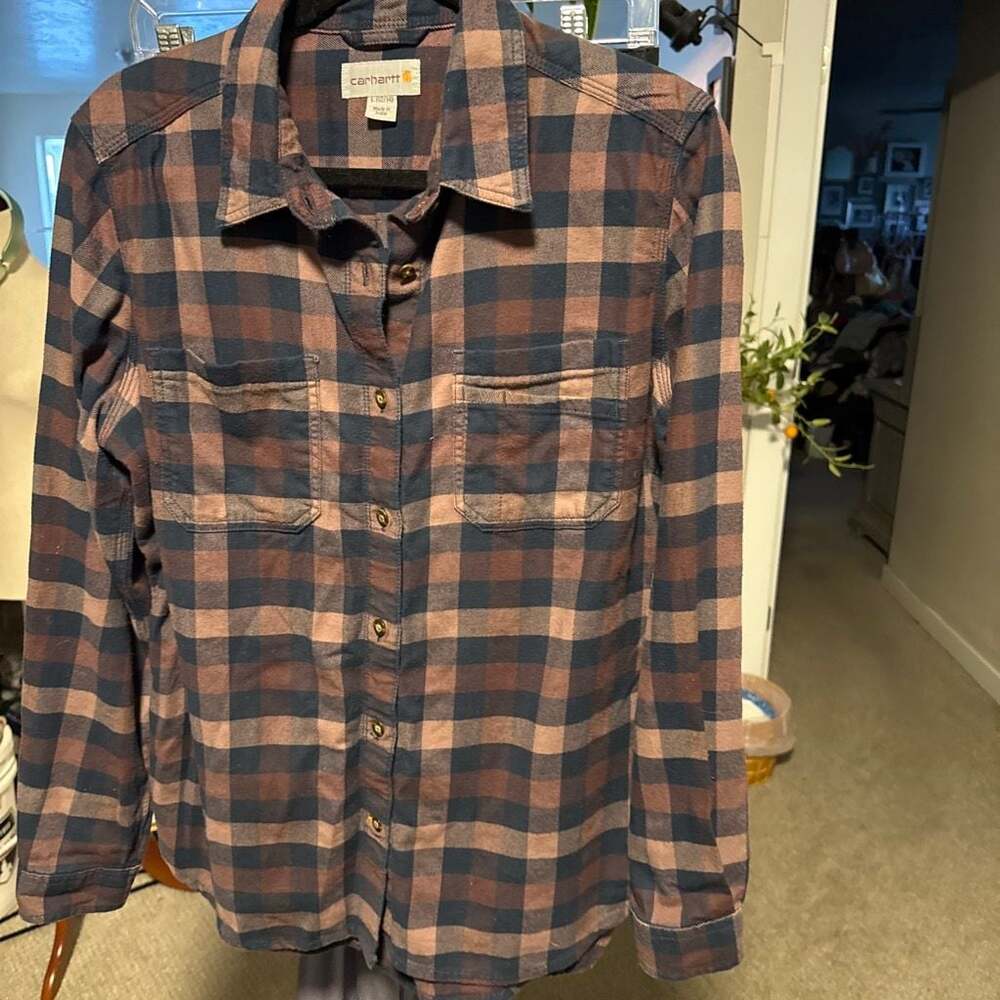 Carhartt Women's Long Sleeve Plaid Flannel Shirt